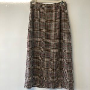 EVAN-PICONE Plaid Midi Skirt with pockets